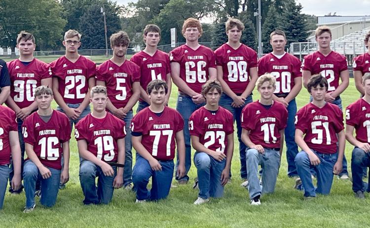 Back row: Assistant Coach Jeremy Wetovick, Head Coach Brandon Siegel, Parker Aaberg, Carson Busch, Fletcher Dubas, Nolan Dubas, Aiden Bittner, Hunter Gochenour, Andrew Cunningham, Maxton Meysenburg, Matthew Hittner, Assistant Coach Eric Frenzen. Front row: Leighton Baker, Blake Mims, Kolt Francis, Riley Williams, Jakob Supik, Kyle Horn, Wyatt Reilly, Landen Glup and Cael Dubas. Not pictured: Evan Gleason