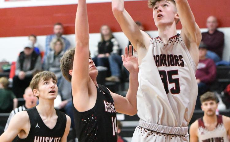 Kane Wetovick goes up for 2 of his career-high 32 points on Friday against Heartland. The sophomore also grabbed 17 rebounds in the win. NCJ photo by Rick Holtz