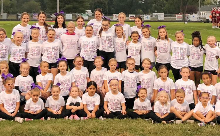 All participants at the last home game with the high school cheerleaders. Photo provided
