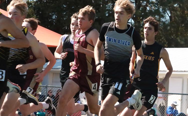Caleb Rood finished second in the 800-meter run (2:13.02) and third in the 400-meter dash (54.43). NCJ photo by Ken Kush