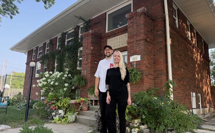 Allen and Kate Chlopek have called the former Fullerton library home for 7 years. It could be your home next. NCJ photo by Rick Holtz