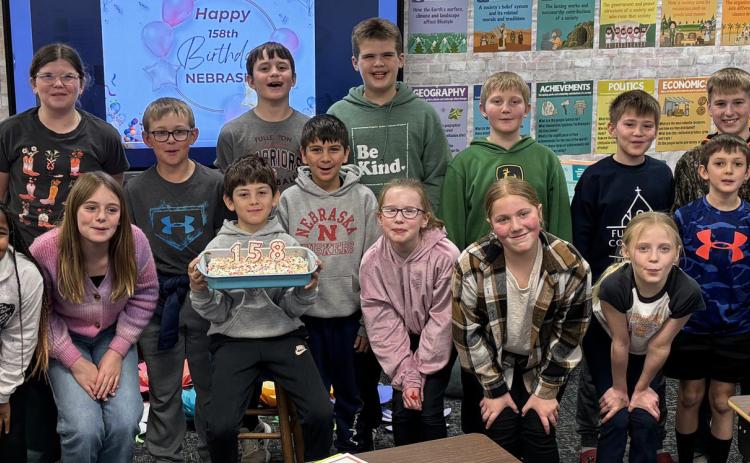Fullerton fourth grade has a party for Nebraska’s 158th birthday