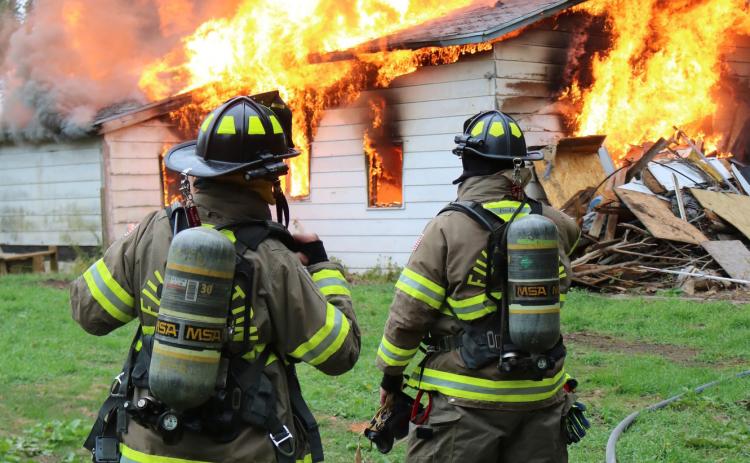Fullerton Firefighters were able to train with a live fire over the weekend. Photo provided by Kathy Voichahoske