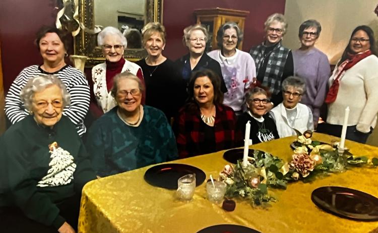 The most recent Flower Belles photo was taken at the 2023 Christmas dinner. Back Row: Joyce Newquest, Noni Sprague, Karen Delaney, Barb Howser, Jackie Marts, Jan Hellbusch, Wylene Novicki, Jeanan Glenn, Front Row: Johnita Horn, Anette Glenn, Brenda Melander Ilene Gruber, Karon Horn. Photos provided by the Flower Belles