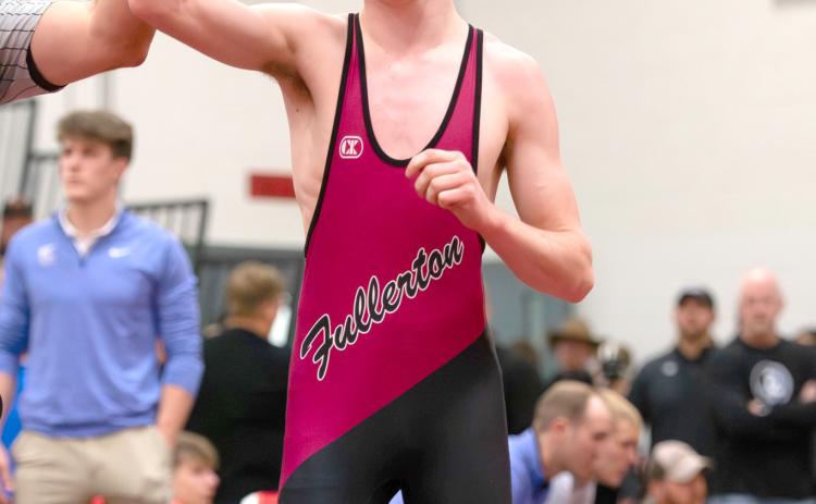 Tate Wood was the champion at 120 pounds at the Pleasanton Invite on Saturday. NCJ photo by Melissa Aaberg