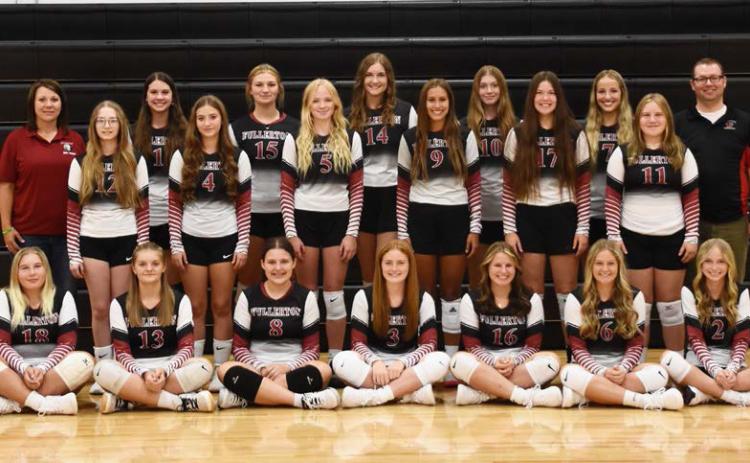 Fullerton has a new coach and four new starters, but look for them to make their presence known this season. BACK ROW: Head Coach Theresa Bridger, Josie Williams, Ella Pickrel, McKenna Plumbtree, Jaci Maxfield, Isabel Norman, Asst. Coach Ike Carr Middle Row: Korie Konwinski, Tylar Konwinski, Adalynn Smith, Lainie Ziemba, Georgia Bridger, Reese Dubas. FRONT ROW: Lexus Schroeder, Addi Coe, Lylla Sabata, Riley Thomas, Sami Sullivan, Hannah Ciancio, Rylyn Hemenway. NCJ photo by Laura Sabata