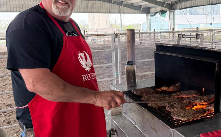 Mark Ulferts mans the grill on Sunday to help feed 375 hungry people at the 5th annual Steak Feed put on by Mt. Calvary Lutheran Church. There were 350 steaks grilled to perfection at the church’s fundraiser.