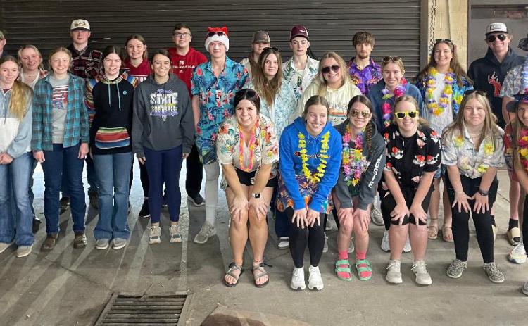 Members dressed as if they were working or vacationing. As you can see, many students are ready for warmer weather! Photo credit Ms. Wettstein