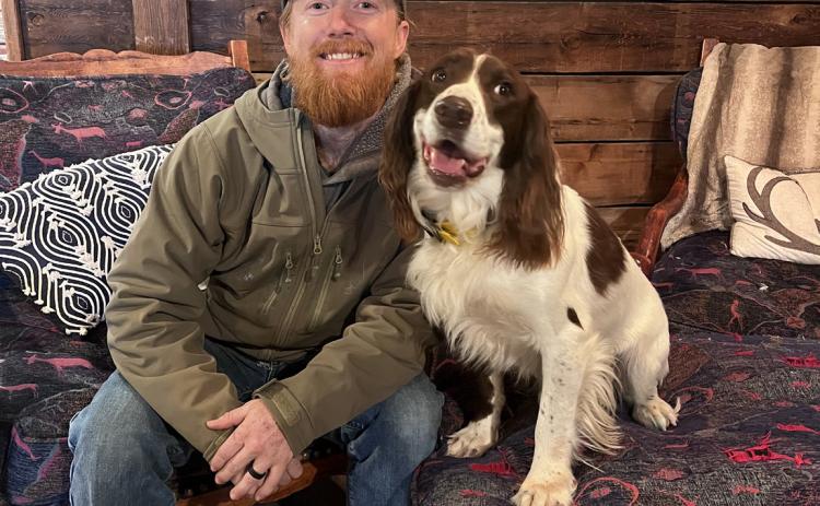 Collin Pickrel and “Chief”, a dog he trained, placed second in Nationals in 2021. NCJ photo by April Carr