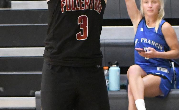 Tyler Gochenour knocks down a wide open long-range shot in the first overtime.  NCJ photos by Rick Holtz