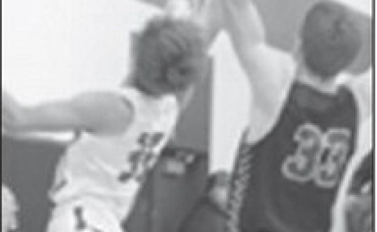 Pictured above: Kadin Buhl stopping Trey Swertzic from making a lay-up Picture taken by Cathy Cook