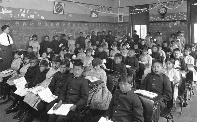 The photo below was one of many taken in 1910 by the U.S. Department of the Interior, as part of an effort to promote the school and its mission. Photo printed with permission of the Genoa U.S. Indian School Foundation