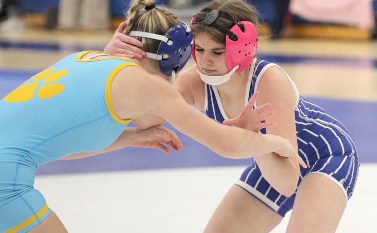 Zoey MacDonald is Twin River’s only girl wrestling this season. NCJ photo by Travis Lane