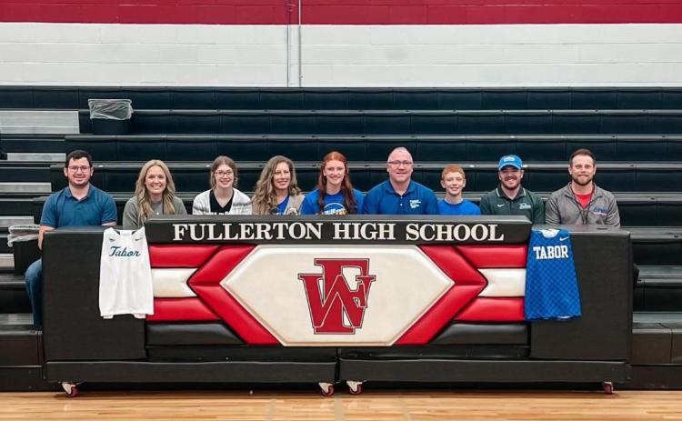 Pictured above (left to right): Mr. Hubel , Mrs. Wetovick, Jaci Maxfield, Jennifer Maxfield, Juliana Maxfield, Mr. Maxfield, Jacob Maxfield, Tabor Coaches.