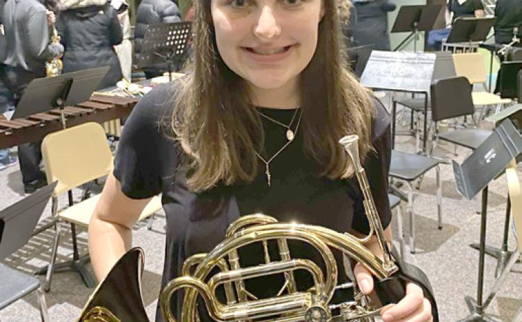 Lylla Sabata played with the Hastings College Honor Band on Monday. Photo provided