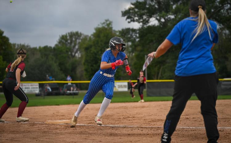 Mya Ramaekers went 3-for-4 with a pair of triples on Monday night for the Titans. NCJ photo by Jen Johnson