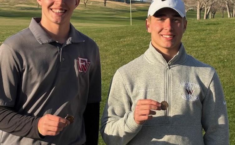 Kip Hamik led the Warriors with an 80, finishing fourth overall. Isaac Supik finished eighth overall with an 87. Both golfers earned medals at the Wood River Invite. Photos provided