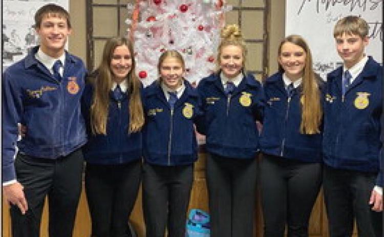 Pictured above: The students who participated in Parliamentary Procedure are (from left to right) Roe Patton, Lainie Ziemba, Addie Crouse, Keila Dubas, Nolan Dubas.