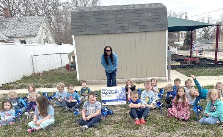Preschoolers wear blue to raise awareness