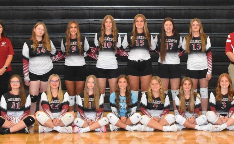Back Row: Head Coach Theresa Bridger, Clarissa McCurdy, Lainie Ziemba, Jaci Maxfield, Ella Pickrel, Georgia Bridger, Addison Coe and Assistant Coach Ike Carr. Front Row: Rylyn Hemmenway, Brooklyn Loseke, Lexxus Schroeder, Korie Konwinski, Tylar Konwinski, Reese Dubas, Taylor Cook, Riley Thomas, Sami Sullivan. Not pictured Gwen Daw, Elizabeth Cornejo Garcia. Photo provided