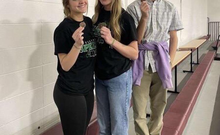 Pictured left to right: TAYLOR ANDERSON, KRISTINE CHMIEL AND JAYCEK GREEN photo credit Mrs.Butcher