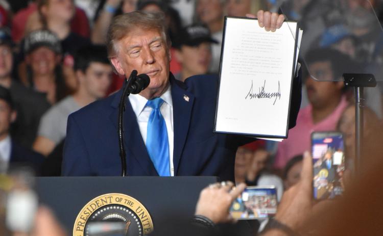 President Donald Trump held a rally in Grand Island on Monday. NCJ photo by Beth Sparrow