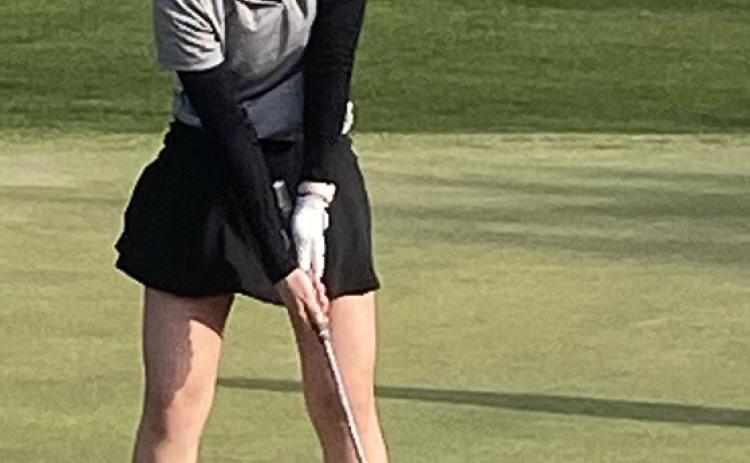 Ava Martinez putts last week at Fairplay. Photo provided