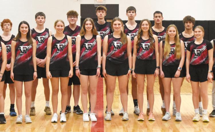 Fullerton has high hopes for the track season. Back Row: Jacob Maxfield (left), Nolan Dubas, Everett Gleason, Kane Wetovick, James Zwiener, Roe Patton, Fletcher Dubas, Jaycek Green. Front Row: Sami Sullivan, Josie Williams, Paige Horn, Jaci Maxfield, Ella Pickrel, Makayla Robinson, Emilyn Kurz, Morgan Supik. Photo provided