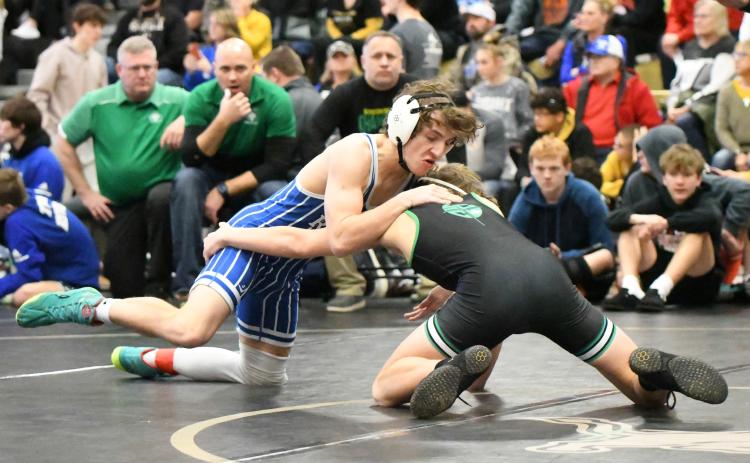 Twin River competed over the weekend at the Aquinas Invitational. Adam Schroder finished third at 120 pounds. NCJ photos by Rick Holtz