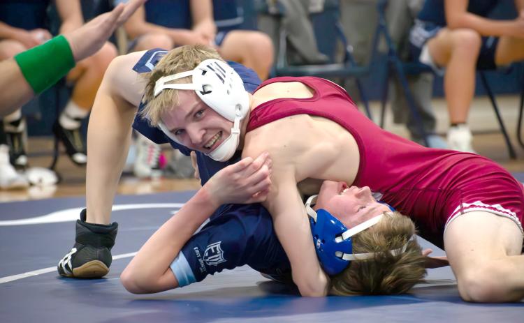 Tate Wood finished undefeated at 113 pounds at the Lakeview Invite. NCJ photo by MelissaAaberg