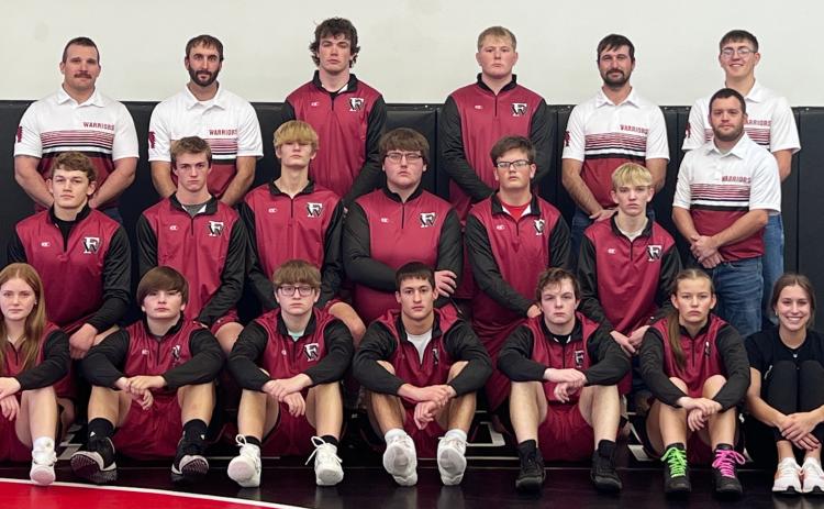 Front Row: Riley Thomas, Parker Aaberg, Myles Smith, Roe Patton, Dillon Fitzgerald, Delylla Olson, Statistician Lainie Ziemba, Statistician Hannah Ciancio. Middle Row: Manager Barrett Bridger, Matt Hittner, Ryan Cook, Cayden Scheffler, Zane Koziol, Jacob Finley, Tate Wood, Coach Jordan Fowlkes. Back Row: Coach Landon Knopik, Head Coach Zach Bialas, Brett Bridger, Jerrod Land, Coach Kalan Swertzic, Coach Kirby Smith. Photo provided