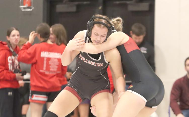 Delylla Olson and Fullerton finished their season last week at the B-2 District. NCJ photo by Ken Kush