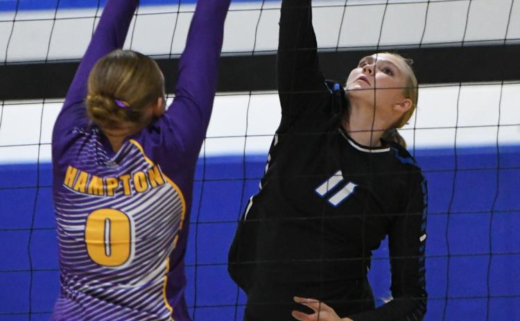 Grace Yrkoski finished with 9 kills against Hampton on Thursday. NCJ photo by Rick Holtz