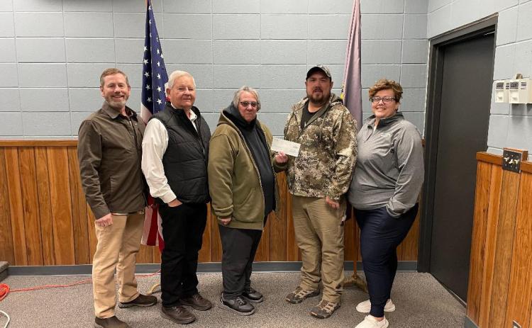 Pictured above: (from left to right) Dan Cornwell (NCDA Director) Ralph “Butch” Horack (NCDA Board of Representative and Nance County Board of Supervisor), MaryJoe Miller (NCDA Chairperson), Brad and Candace Gleason (owners of Rivers Edge Meat Locker)