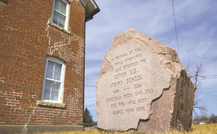 A monument to the students who attended the Genoa U.S. Indian Industrial School stands in Genoa, Neb. Photos by Rebecca S. Gratz for the Flatwater Free Press